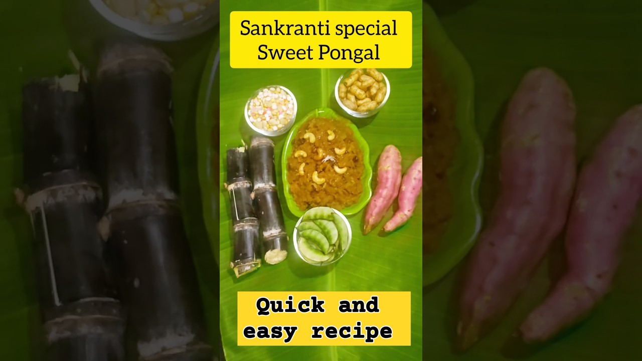 Happy Makar sankranti 🌄 Sankranti special Sweet Pongal recipe 😋 quick and easy to make #happypongal