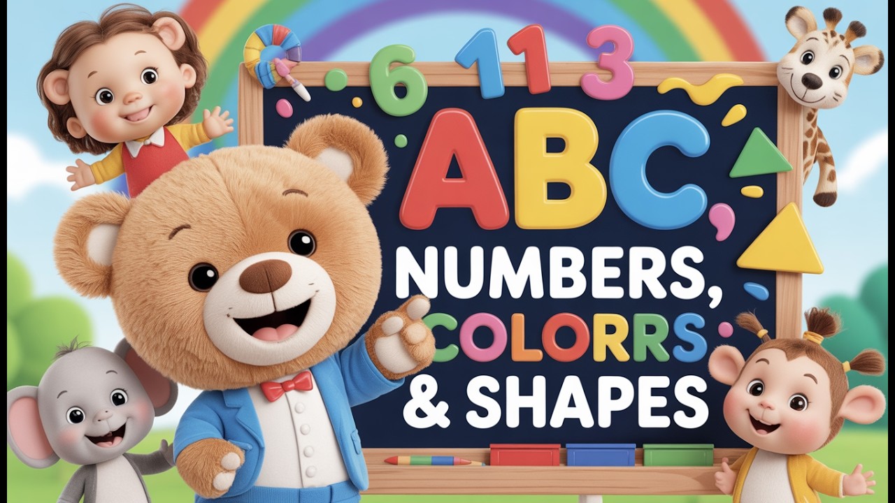 ABC, Numbers, Colors & Shapes Learning Songs for Kids | 15 Minute Compilation