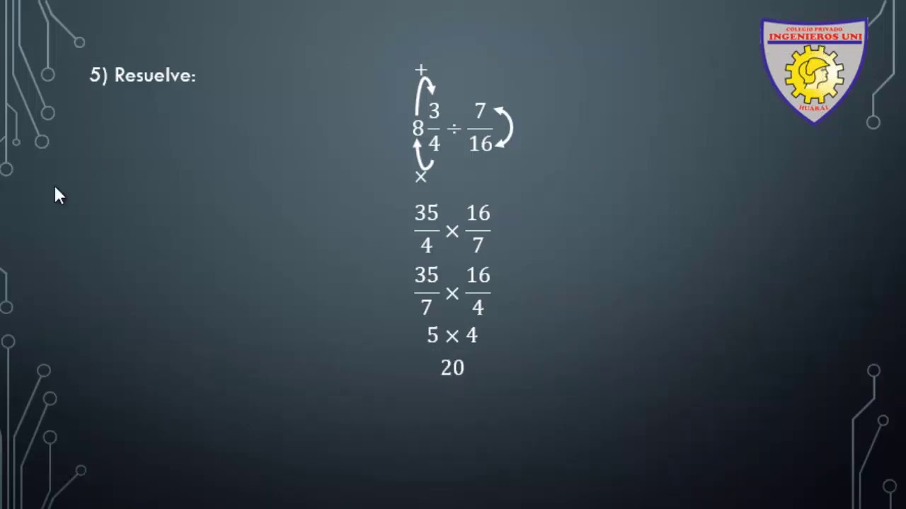 21 Clase Aritmética División de Fracciones - Quinto Grado de Primaria
