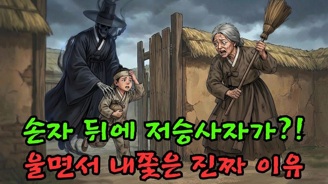 애지중지하던 막내 손자를 몽둥이로 내쫓은 할머니: 아이 등 뒤에 서 있는 저승사자를 목격하고 내린 소름 돋는 결단