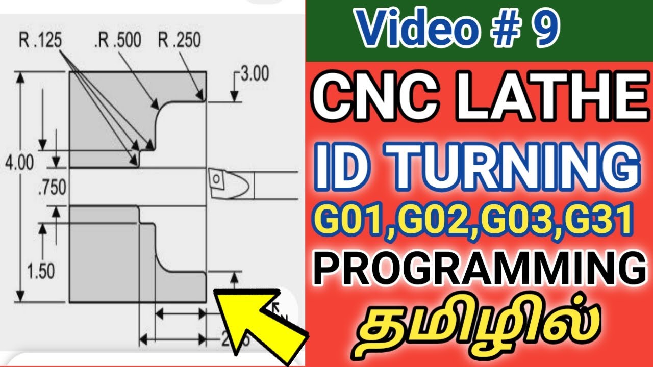CNC Lathe Programming For Inner Diameter | Radius Turning Program For ID