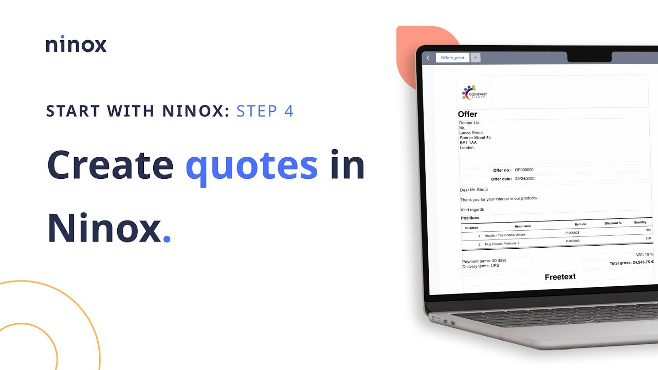 Creating offers & documents | Ninox Tutorial - Step 4
