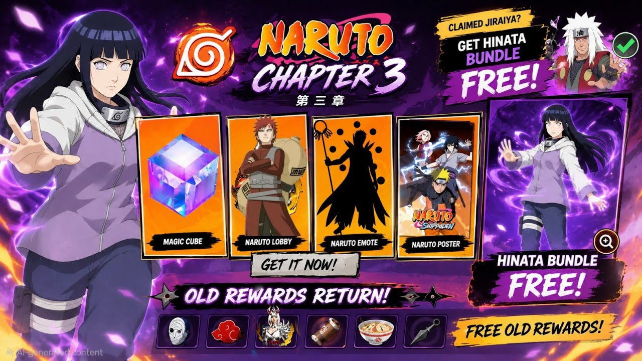 Naruto Chapter 3 + All Upcoming Events & Rewards Revealed🔥😍| Free Fire New Event |FF New Event Today