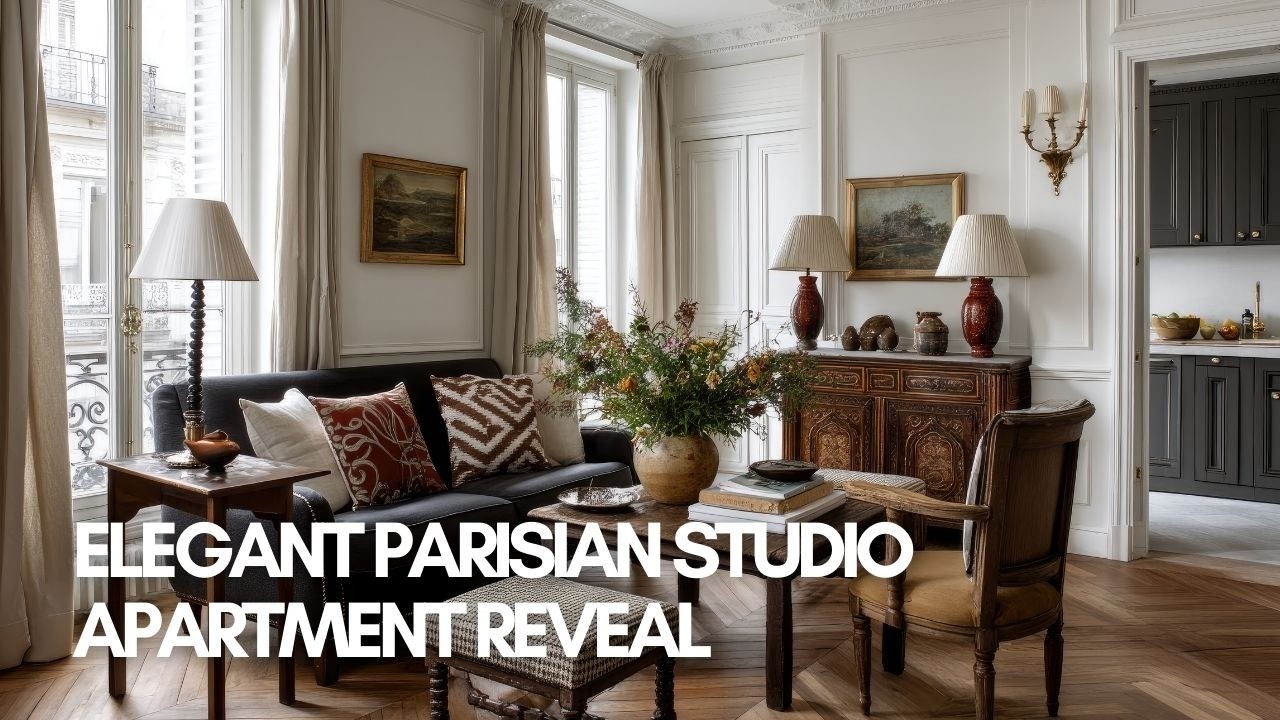 Elegant Parisian Studio Apartment Reveal | Small Apartment Decorating Ideas That Wow
