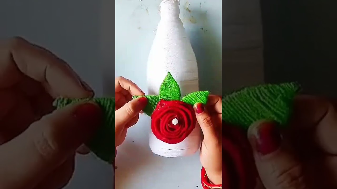 New year special bottle art 2023 / Woolen  thread bottle art 😍#viralshorts#shorts#homecreationworld