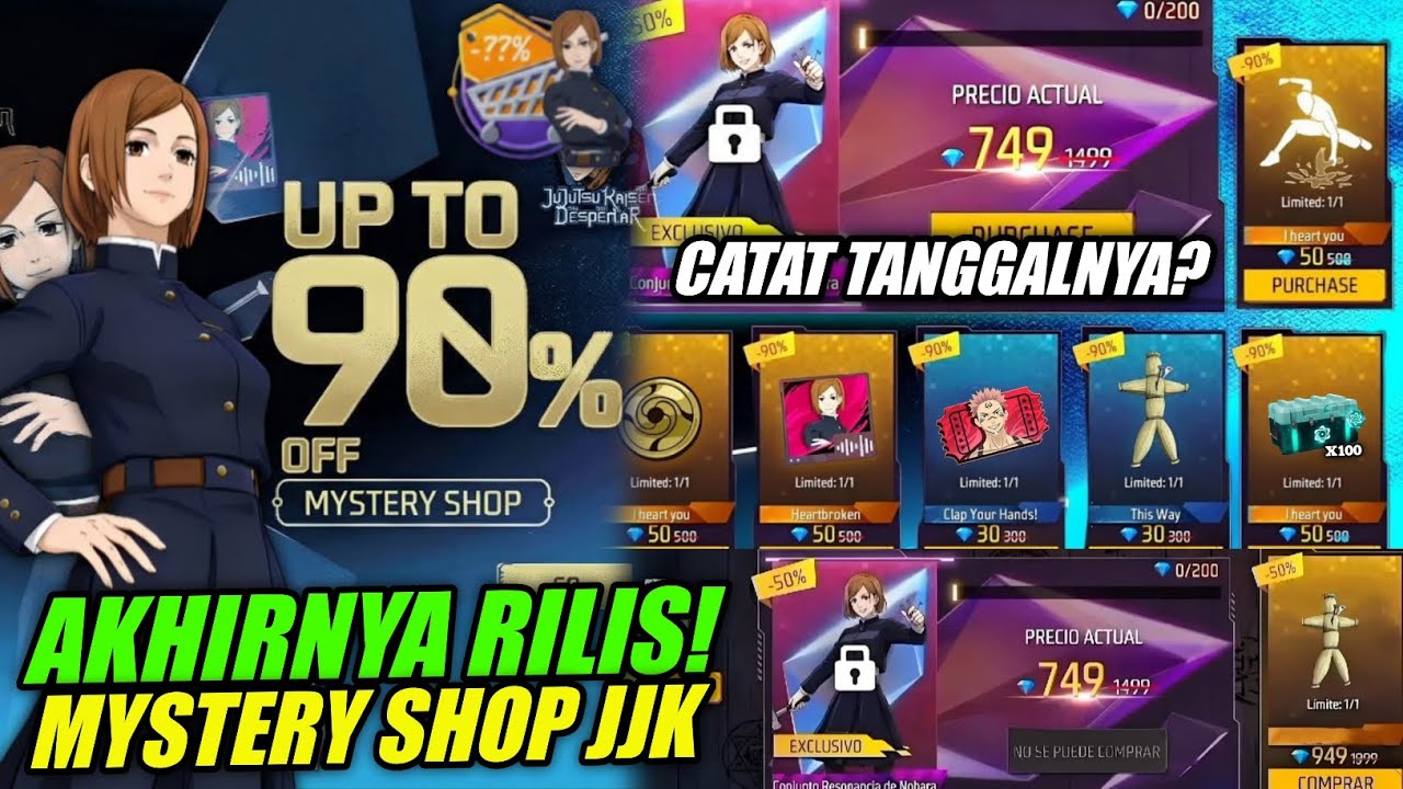 CATAT TANGGALNYA!? 😱 MYSTERY SHOP JJK RILIS! + BUNDLE NOBARA & BONUS TOP UP FF TERBARU 