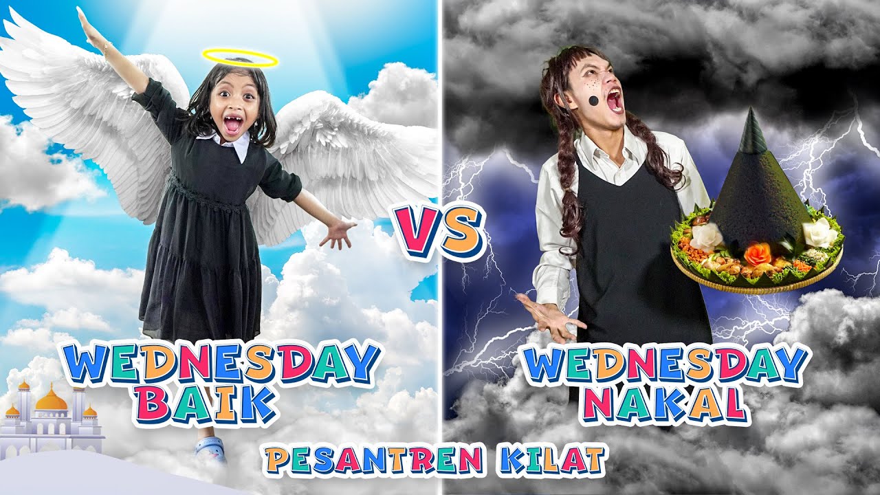 WEDNESDAY NAKAL VS WEDNESDAY BAIK 😱 DRAMA PARODI LEIKA VS TOMPEL PESANTREN KILAT DI SEKOLAH