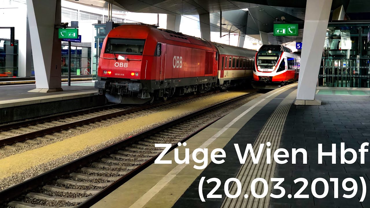 Züge Wien Hauptbahnhof / Wien Hbf am 20.03.2019