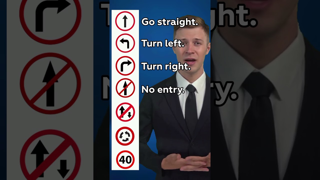 Basic Road Directions & Signs in English