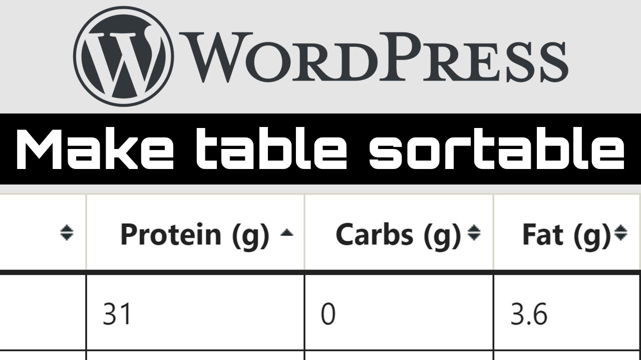 How to make sortable tables in WordPress - Full tutorial!