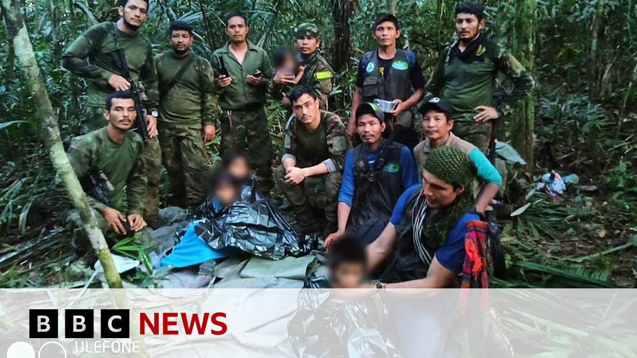 Colombia plane crash: Four children found alive in Amazon after 40 days - BBC News