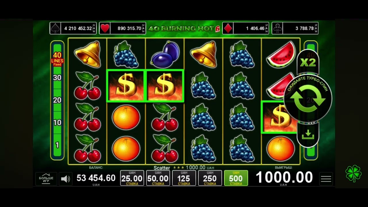 40 Burning hot 6 Reels Crazy win