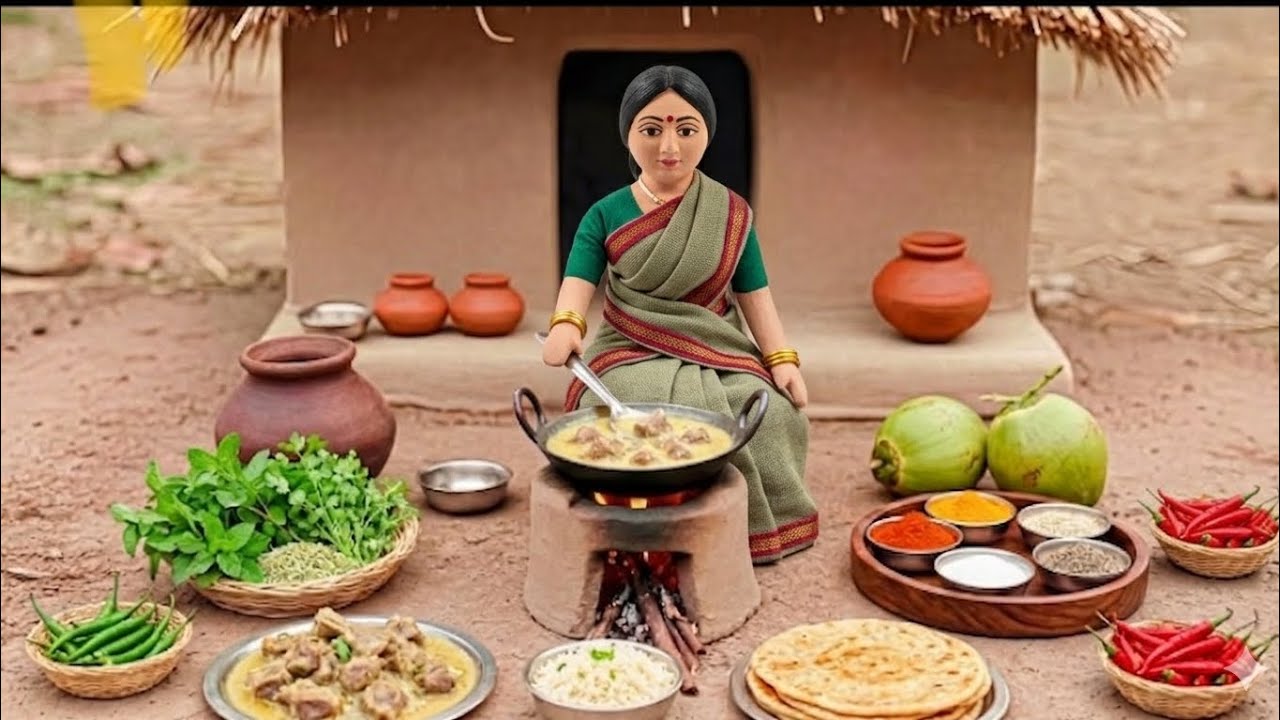 Miniature Doll Cooking Tiny Kitchen | Relaxing Indian Food 