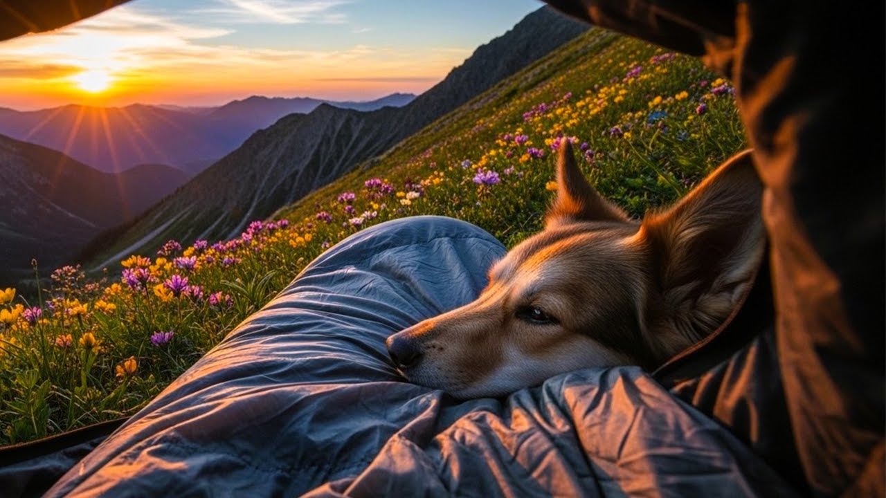 Stillness at Sunset | Mountains, Dog & Calm Nature