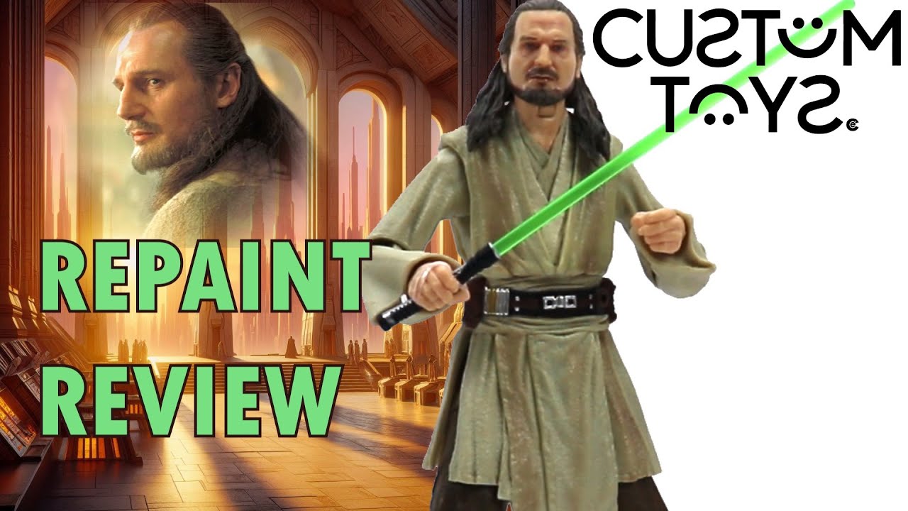 Hasbro STAR WARS Black Series 50th Aniversary Qui Gon Jinn UNBOXING REPAINT REVIEW