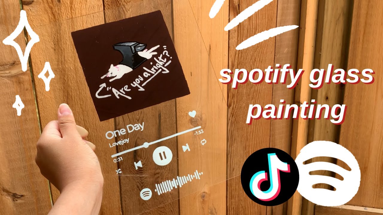 SPOTIFY GLASS ART PAINTING TUTORIAL~ simple diy, no cricut, step by step how-to