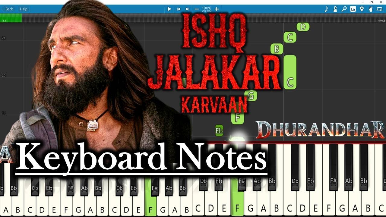 Ishq Jalakar Karvaan Song Keyboard Notes 🎹 | Ranveer Singh | Easy Piano