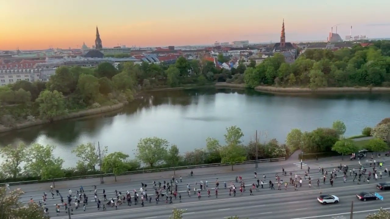 Copenhagen Denmark - Roller Blading at midnight