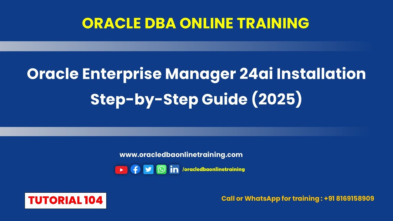 Oracle Enterprise Manager 24ai Installation | OEM 24ai Installation Step-by-Step Guide (2025)