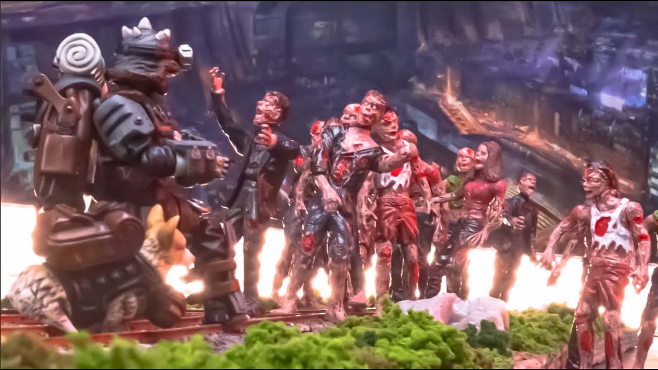 One man and one dog，fight zombie！Joytoy Battle for the stars stop motion