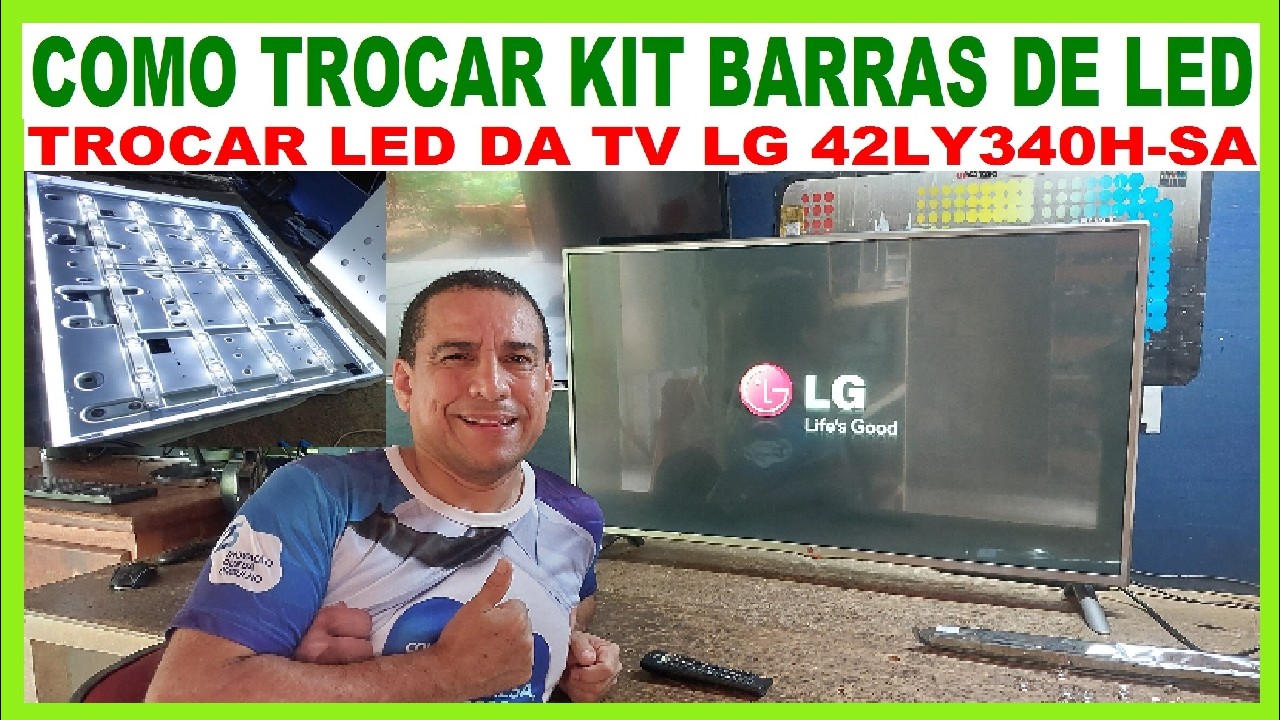 TROCAR O KIT DE BARRAS DE LED DA TV LG 42LY340H SA  RESOLVIDO SIMPLES E FÁCIL