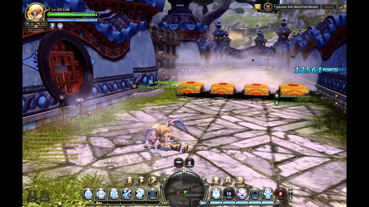 Dragon Nest - lvl 60 Revamped Gear Master soloing Typhoon Kim Nest Hell Mode