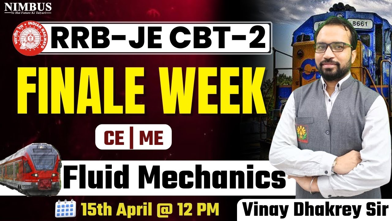 RRB JE CBT 2 Civil & Mechanical Engg. |Fluid Mechanics Complete Syllabus Revision 🔥Vinay Dhakrey Sir
