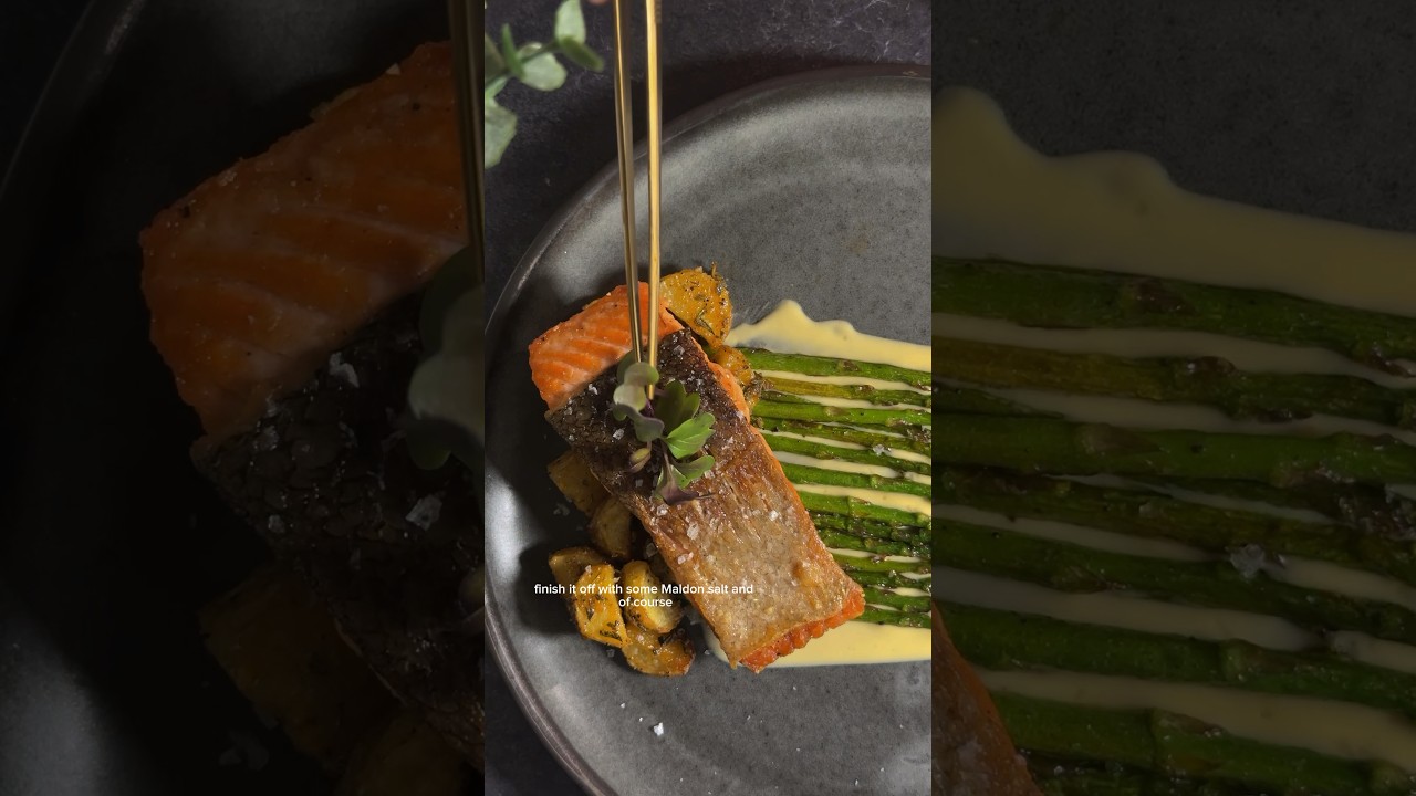 How to plate salmon like a chef 🤌🏼✨ #plating #platingideas