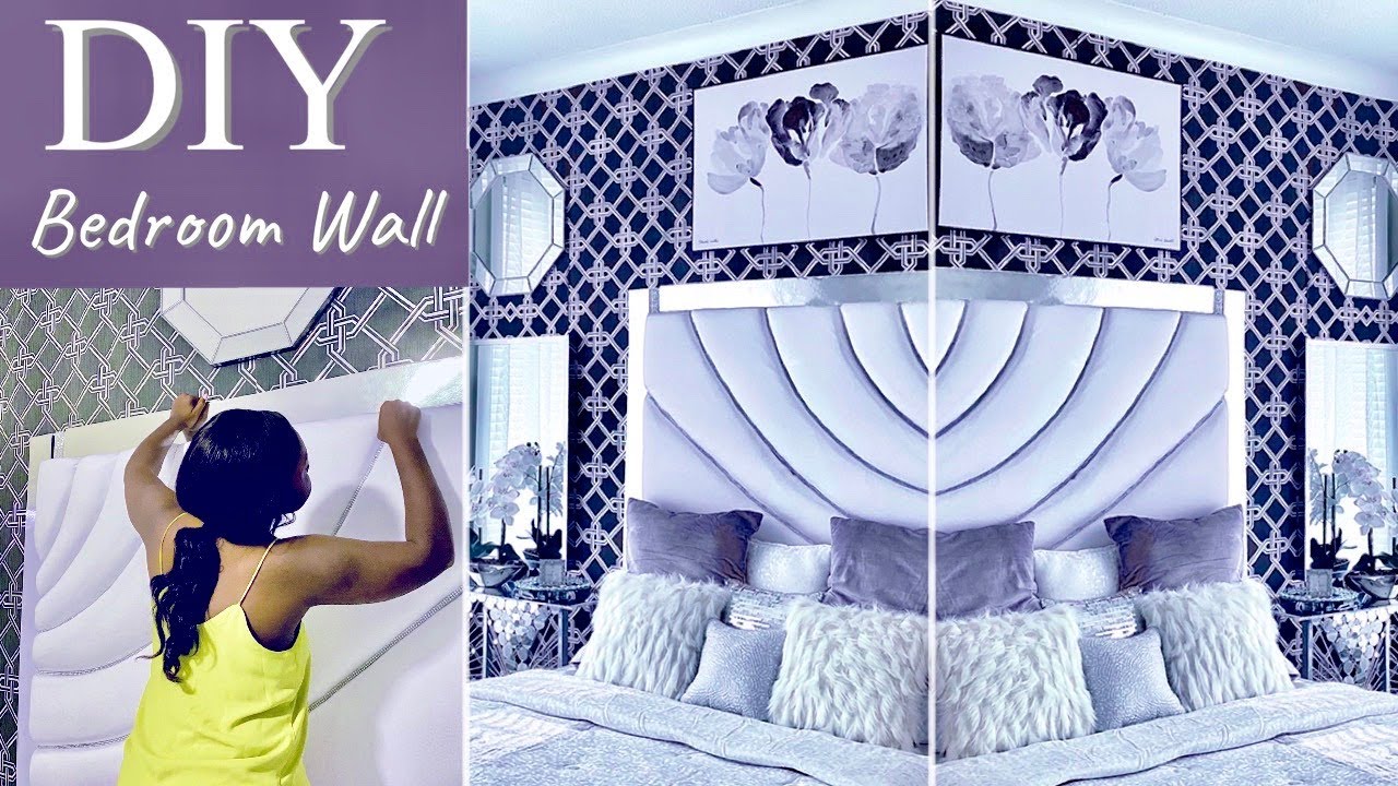 DIY NO SEW HEADBOARD & BEDROOM WALL MAKEOVER| MONOCHROMATIC THEME