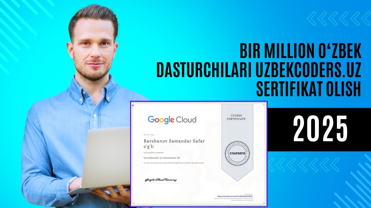 Oson email ochib uzbekcoders.uz saytida 2 daqiqada sertifikat olish