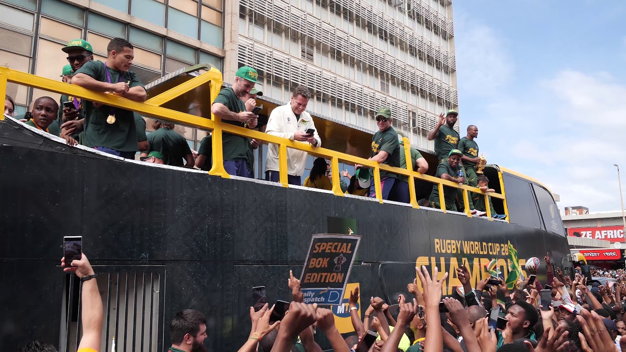 Rugby World Cup Victory Parade by the Springboks in Buffalo City - 9 Nov 2019 in 4K