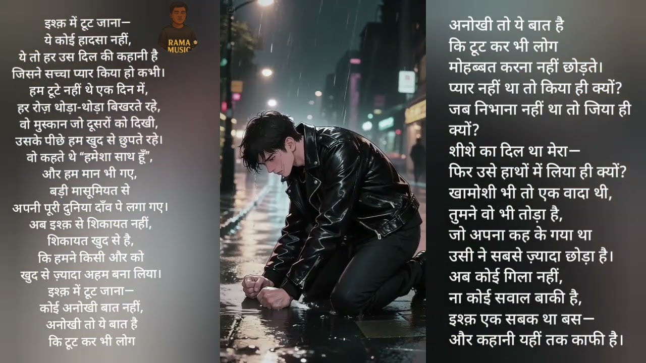 “टूट कर भी लोग मोहब्बत करना नहीं छोड़ते 💔 | Sad Love Poetry Hindi”