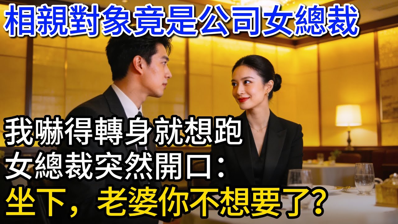 相親對象竟是公司女總裁，我嚇得轉身就想跑，女總裁突然開口：坐下，老婆你不想要了？