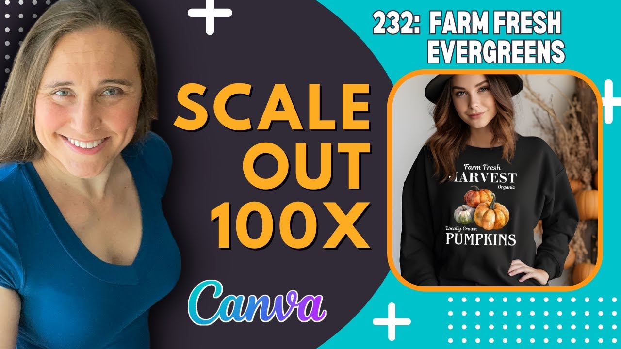 Print On Demand Design Tutorial Using Canva: Farm Fresh Pumpkins Scale Out 100x🔥💲
