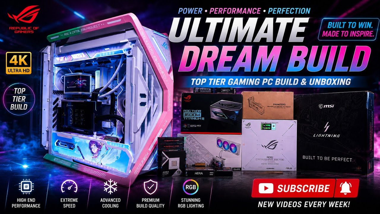 DREAM ROG ASTRAL GAMING PC BUILD 2026 | AMD RYZEN 9 9950X3D2 + RTX5090 | ROG CROSSHAIR X870E GLACIAL