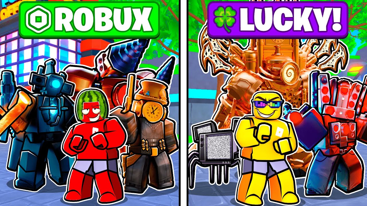 LUCK vs ROBUX In Toilet Tower Defense