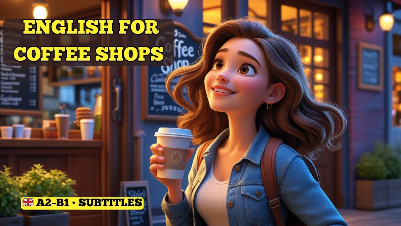 English for Coffee Shops ☕ | Real Phrases You’ll Actually Use (A2–B1 with Subtitles)