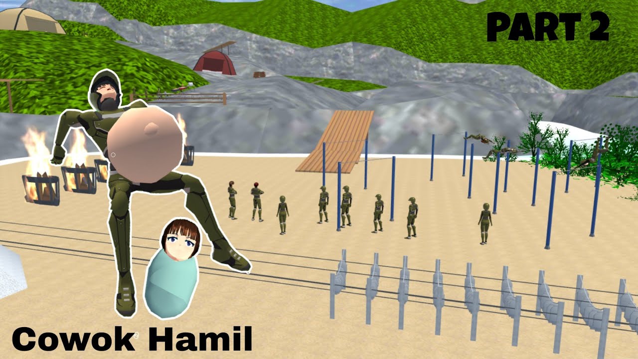 Cowok Hamil Lahiran di Camp Militer ( Part 2 ) | Sakura School Simulator