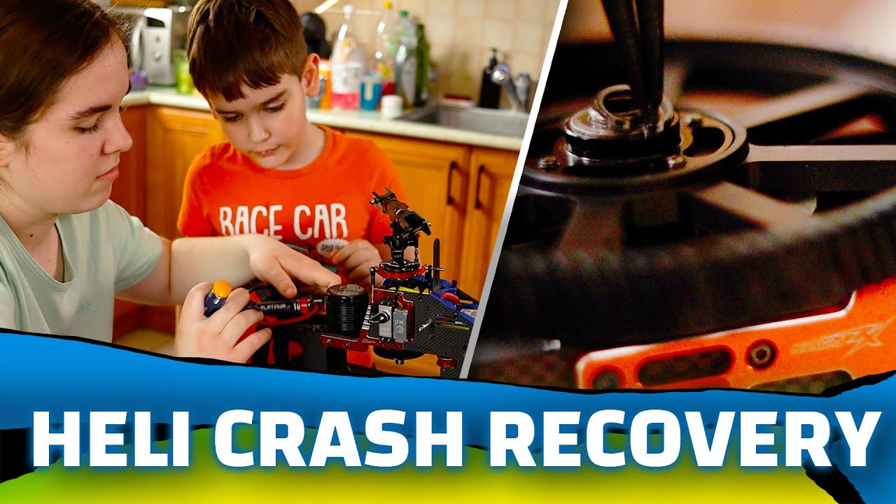 CAN KIDS DO IT? - XLPower 550 RC helicopter crash recovery - HOW WE FIX