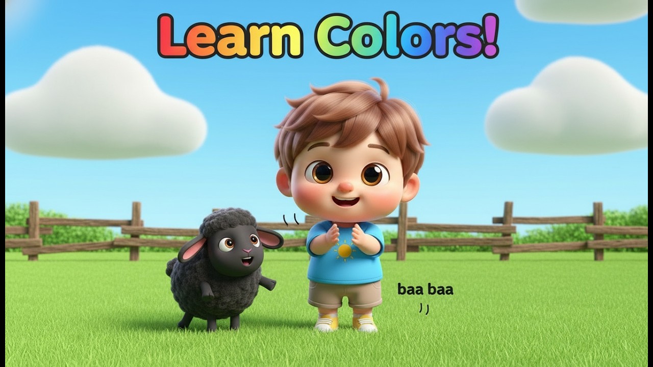 Baa Baa Black Sheep Learn Colors – Nursery Rhyme, Toddler Learning, Color Recognition, Farm Play