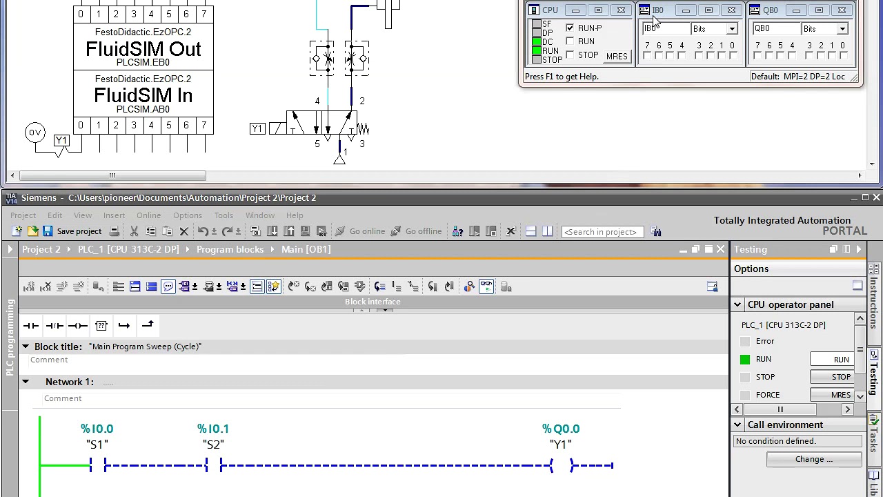 No. 2, #Mechatronics, #AND, #TIAportal + #FluidSIM + #PLCSIM + #EzOPC, #LAD language, #Automation
