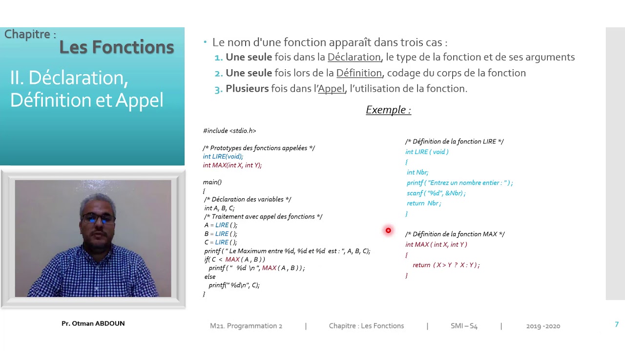 Cours/TP - Les Fonctions 1/2 (Langage C) : M21 - Programmation 2