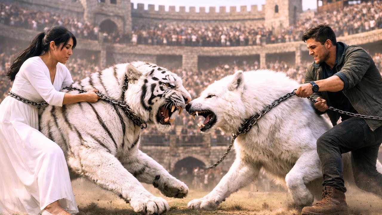 Legendary Tiger vs Savage White Wolf 🔥 Ultimate Arena Clash | Epic CGI Animal Fight | Who Will Win?