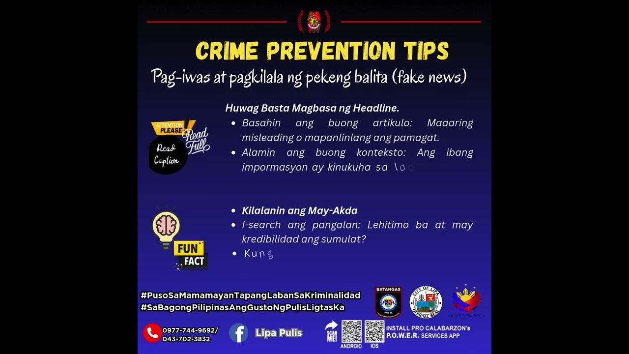 Crime Prevention Tips Re Fake News
