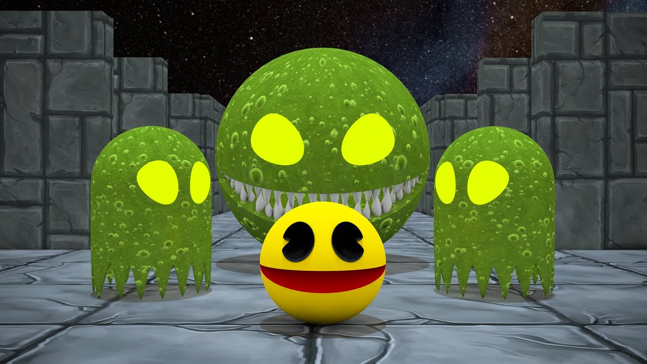 Pacman vs Slime Monster & Slime Ghosts