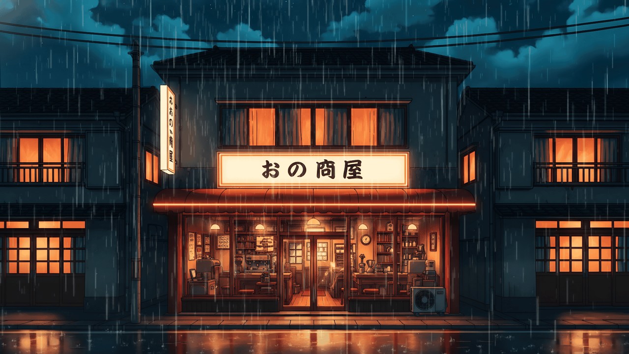 Japanese Café Rain Sounds 🌧️ Deep Focus Lofi Beats with Rain Sounds