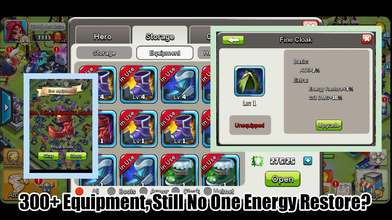 Clash of Zombies - GACHA? 300 Equipment, No Energy Restore