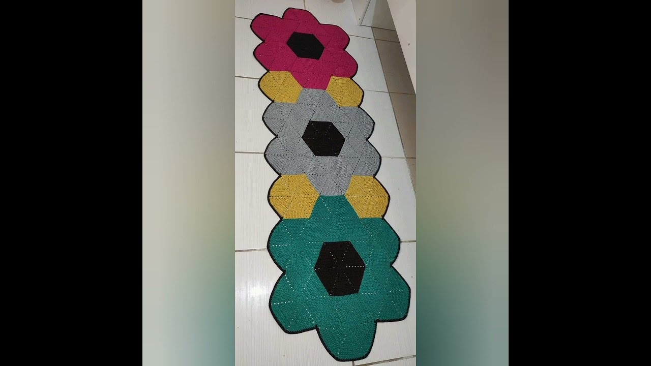 tapete flores  hexágono