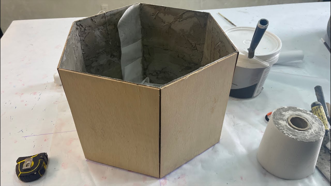 How we create a hexagonal planter using cement fabrics and concrete