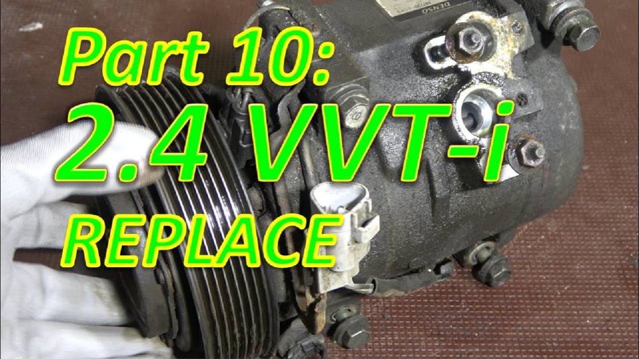 P10/31. How to replace Toyota Camry 2.4 VVT-i engine. AC Compressor removal